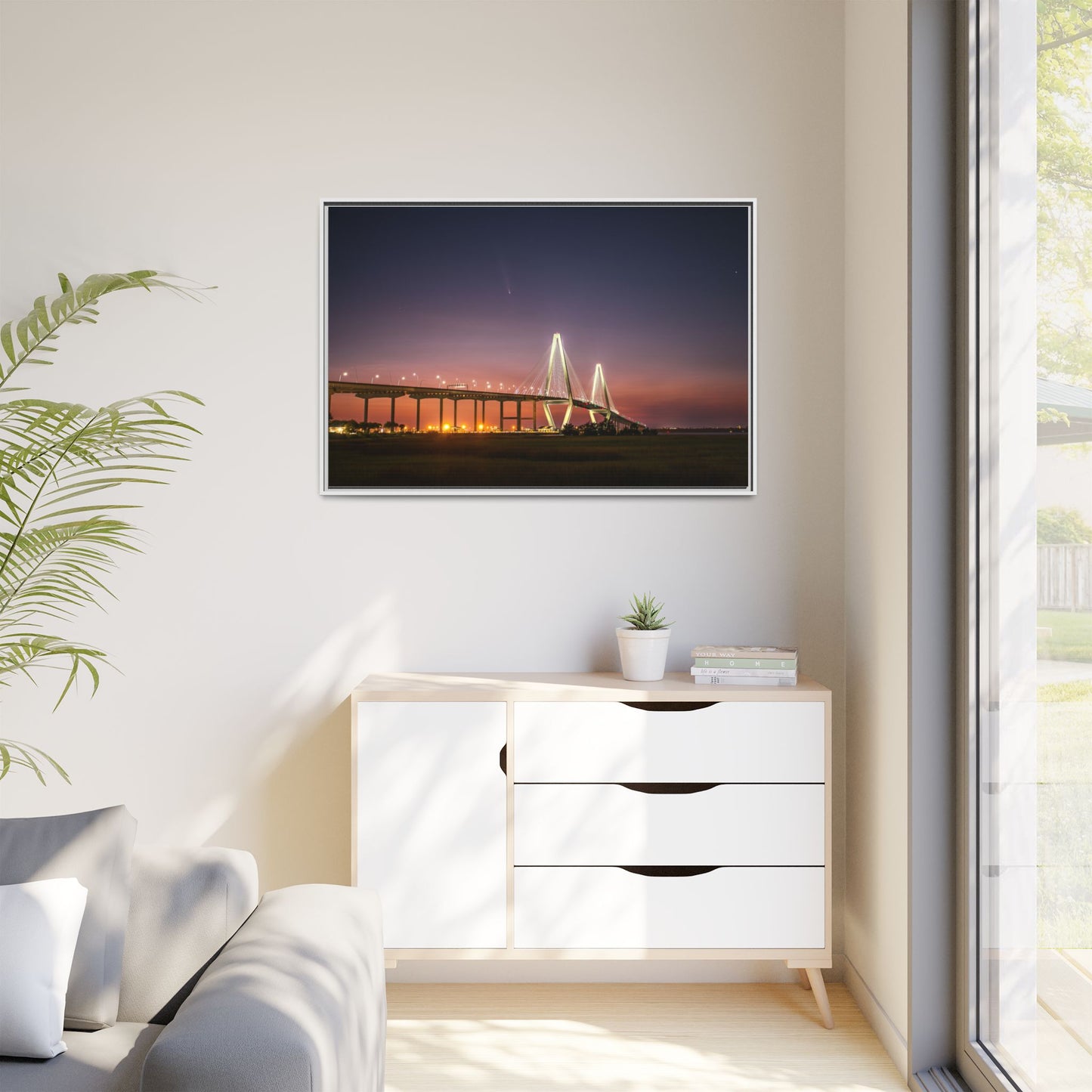 The Ravenel Bridge and Comet A3 – Scenic Canvas Wall Art