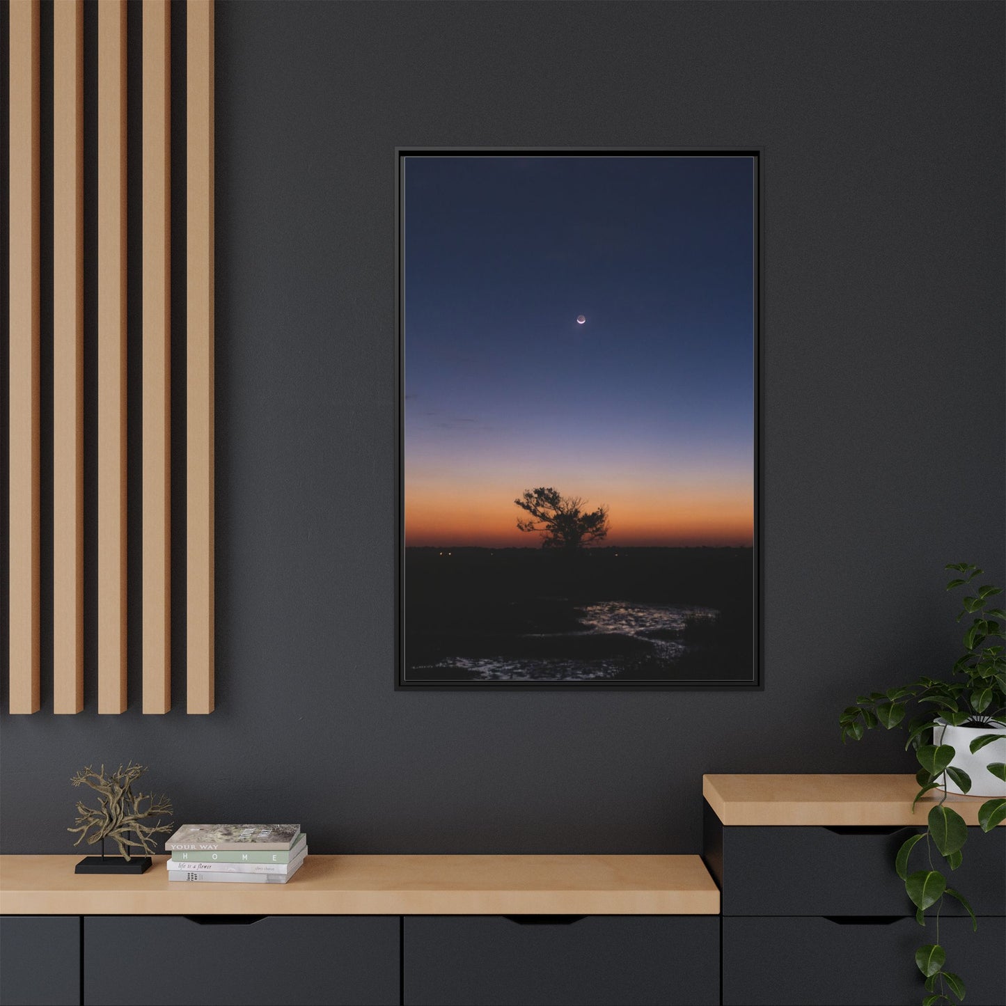 Moonset – Landscape Canvas Wall Art