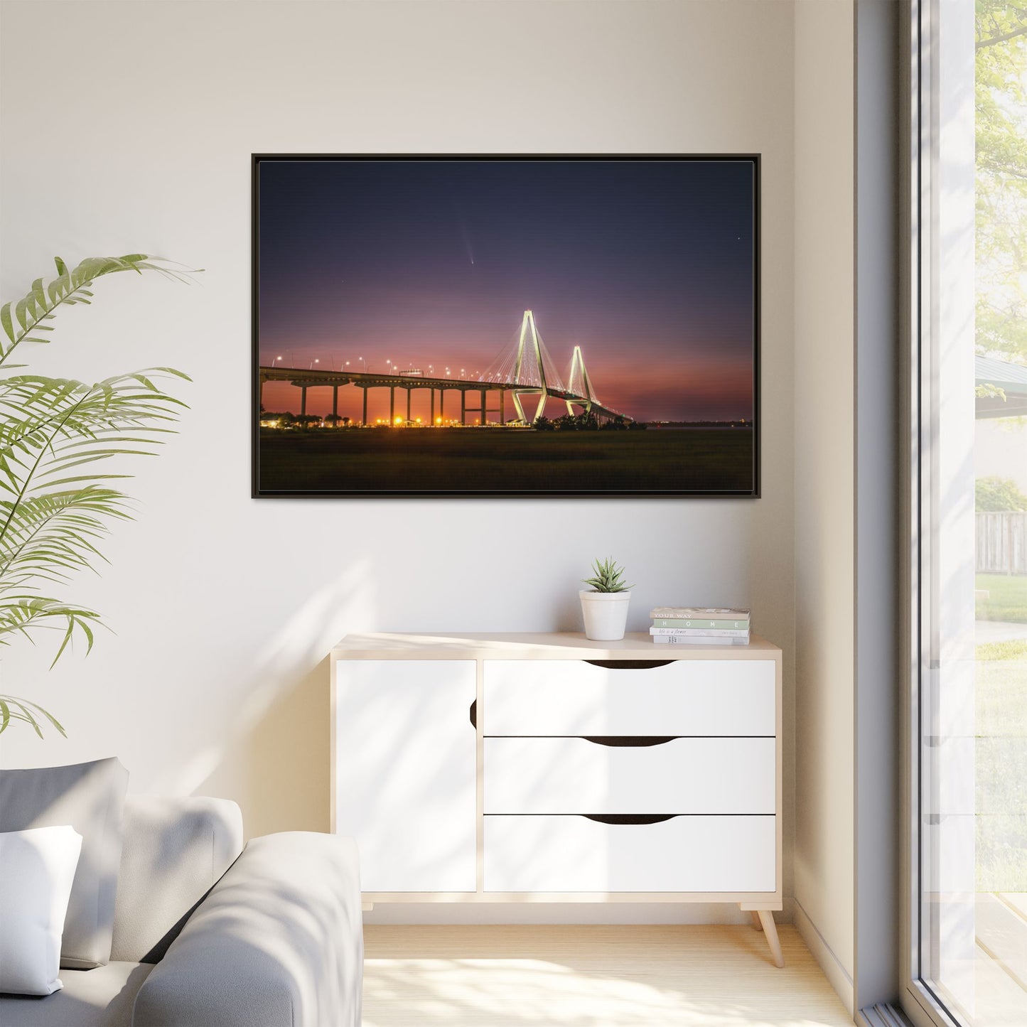 The Ravenel Bridge and Comet A3 – Scenic Canvas Wall Art