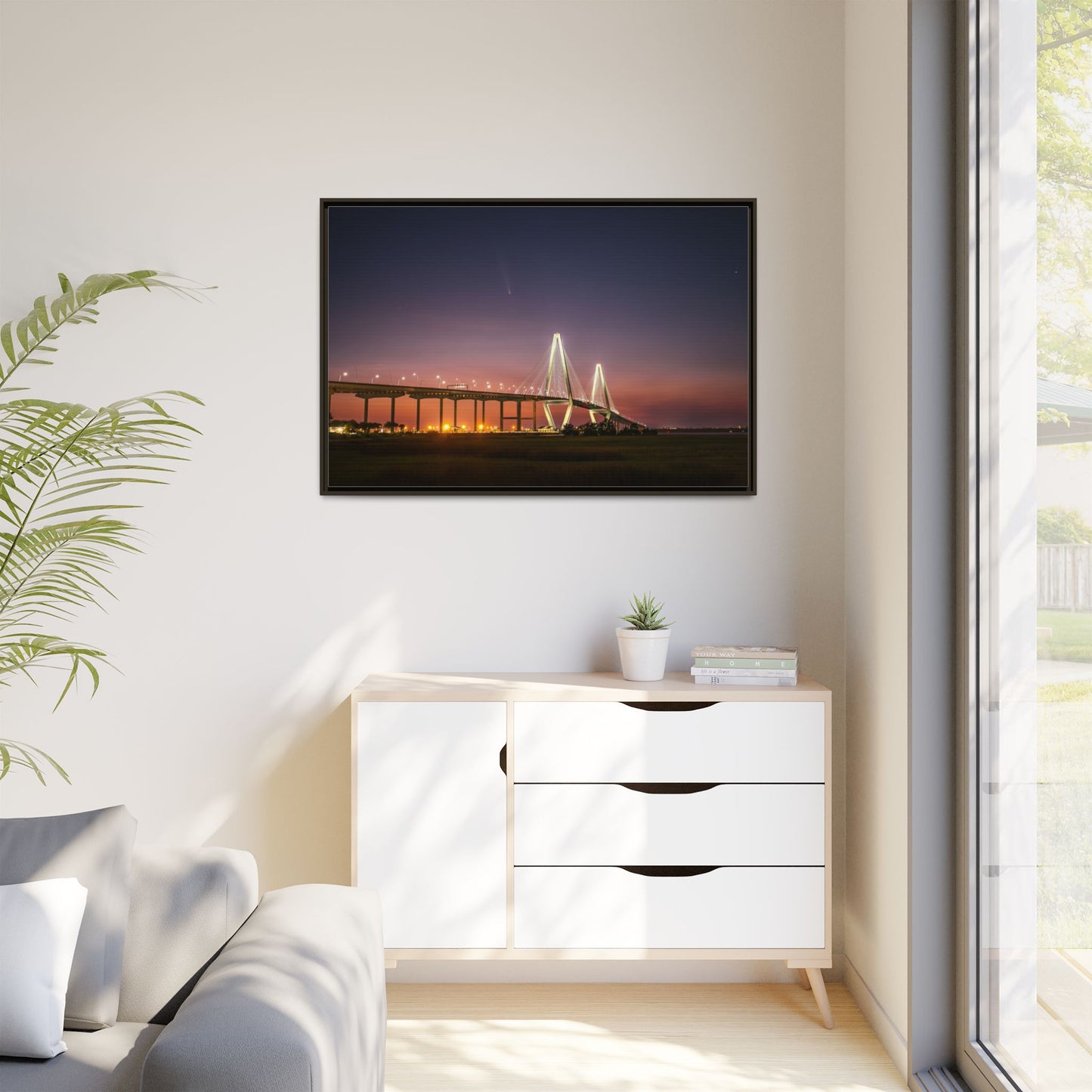 The Ravenel Bridge and Comet A3 – Scenic Canvas Wall Art