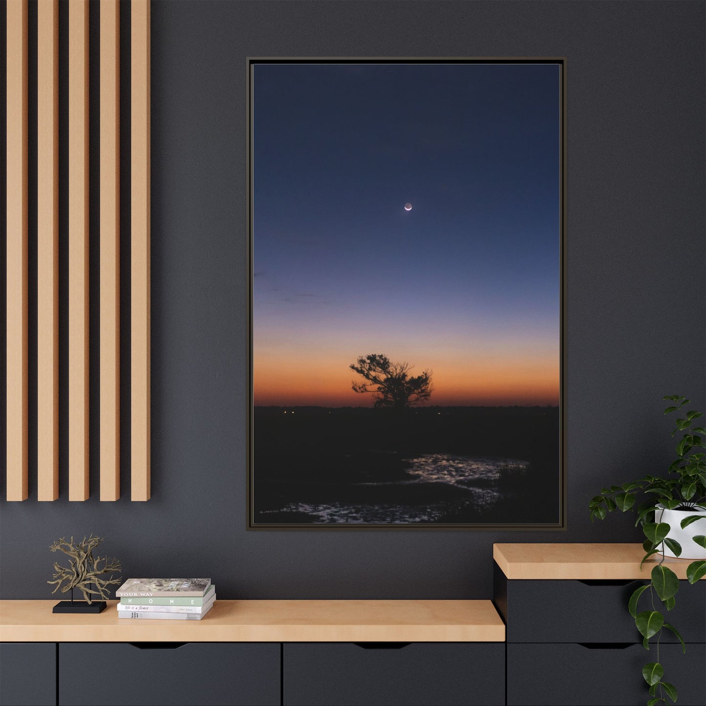 Moonset – Landscape Canvas Wall Art