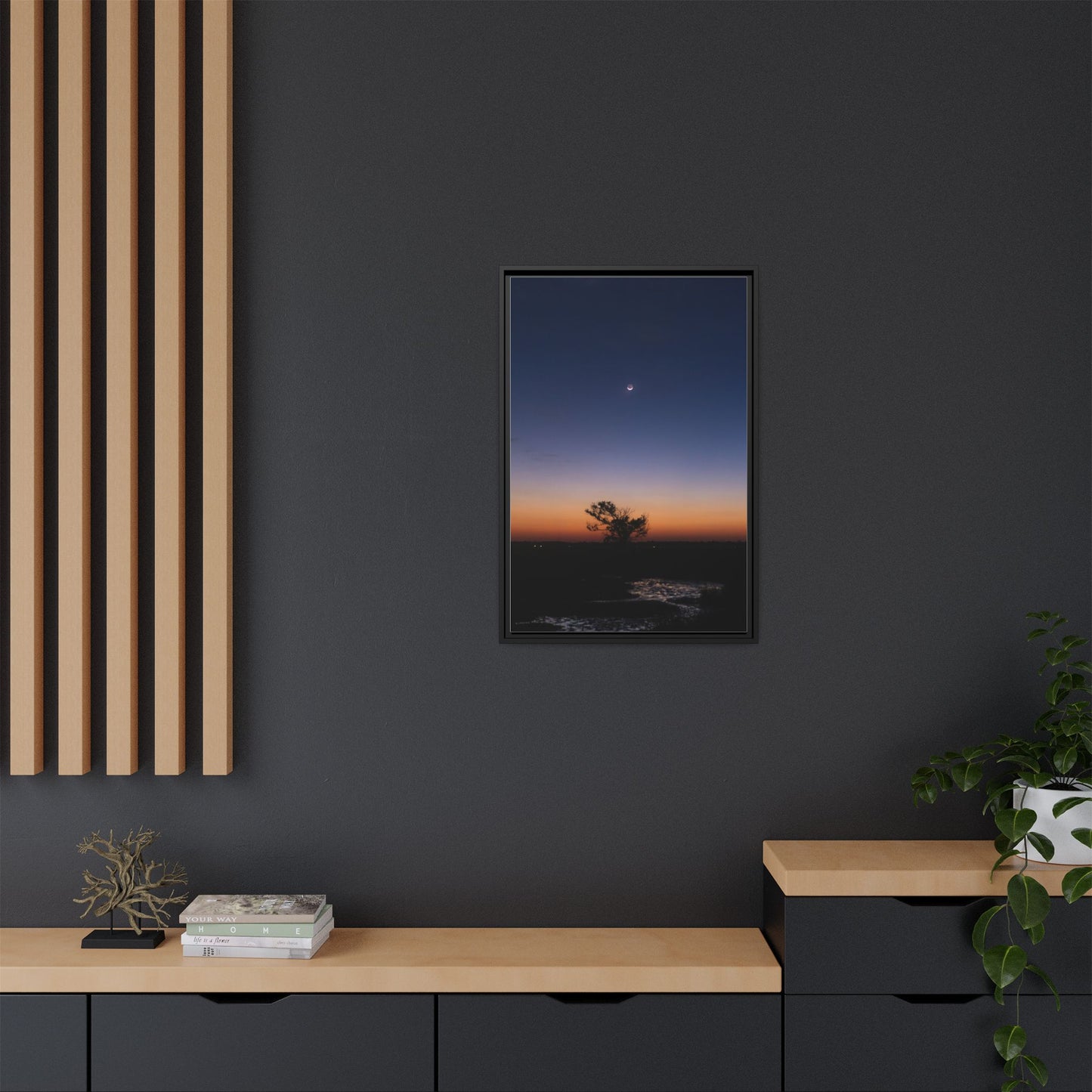 Moonset – Landscape Canvas Wall Art