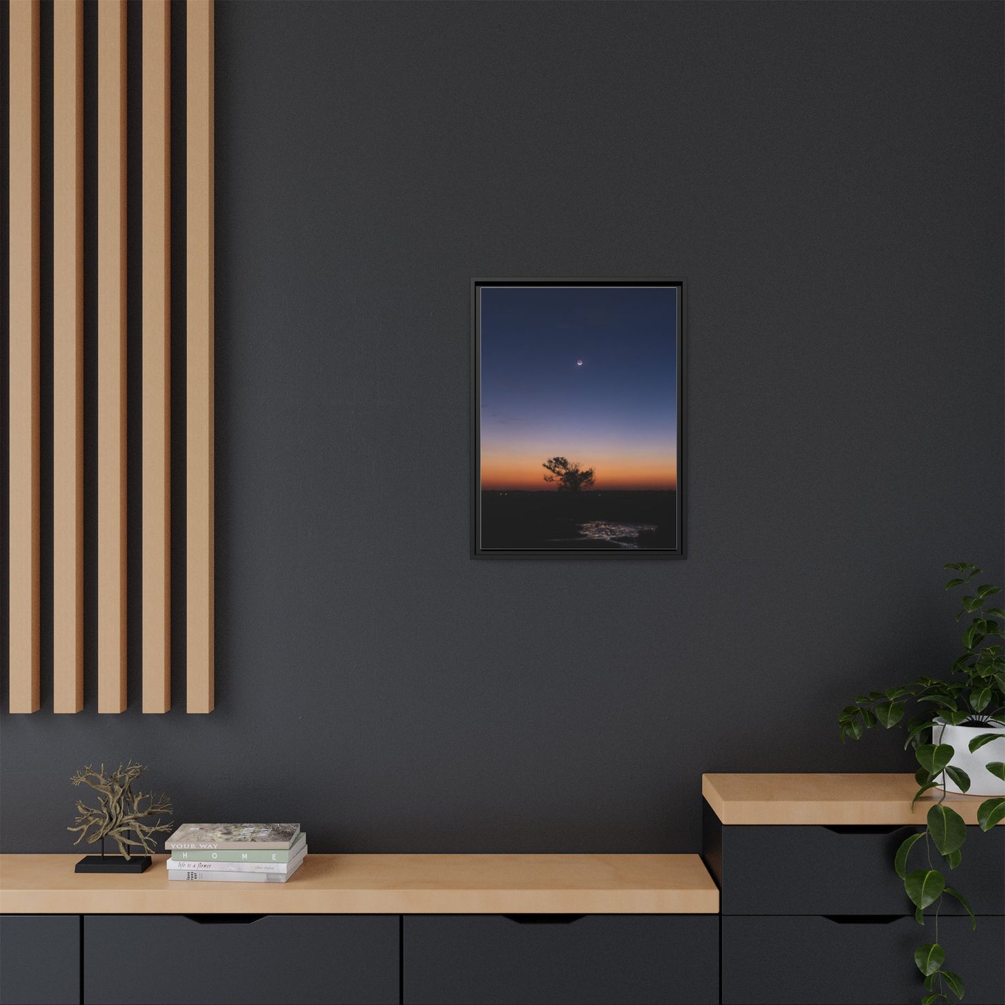 Moonset – Landscape Canvas Wall Art