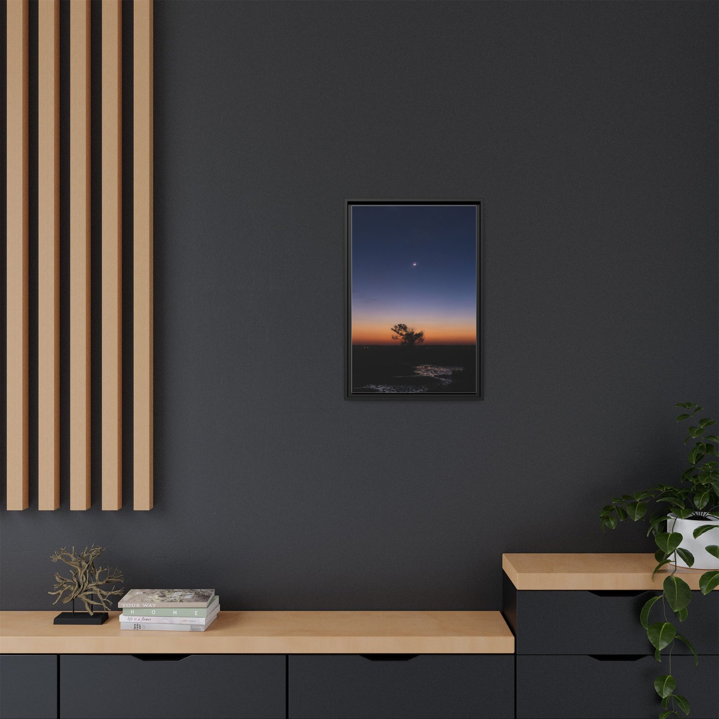 Moonset – Landscape Canvas Wall Art