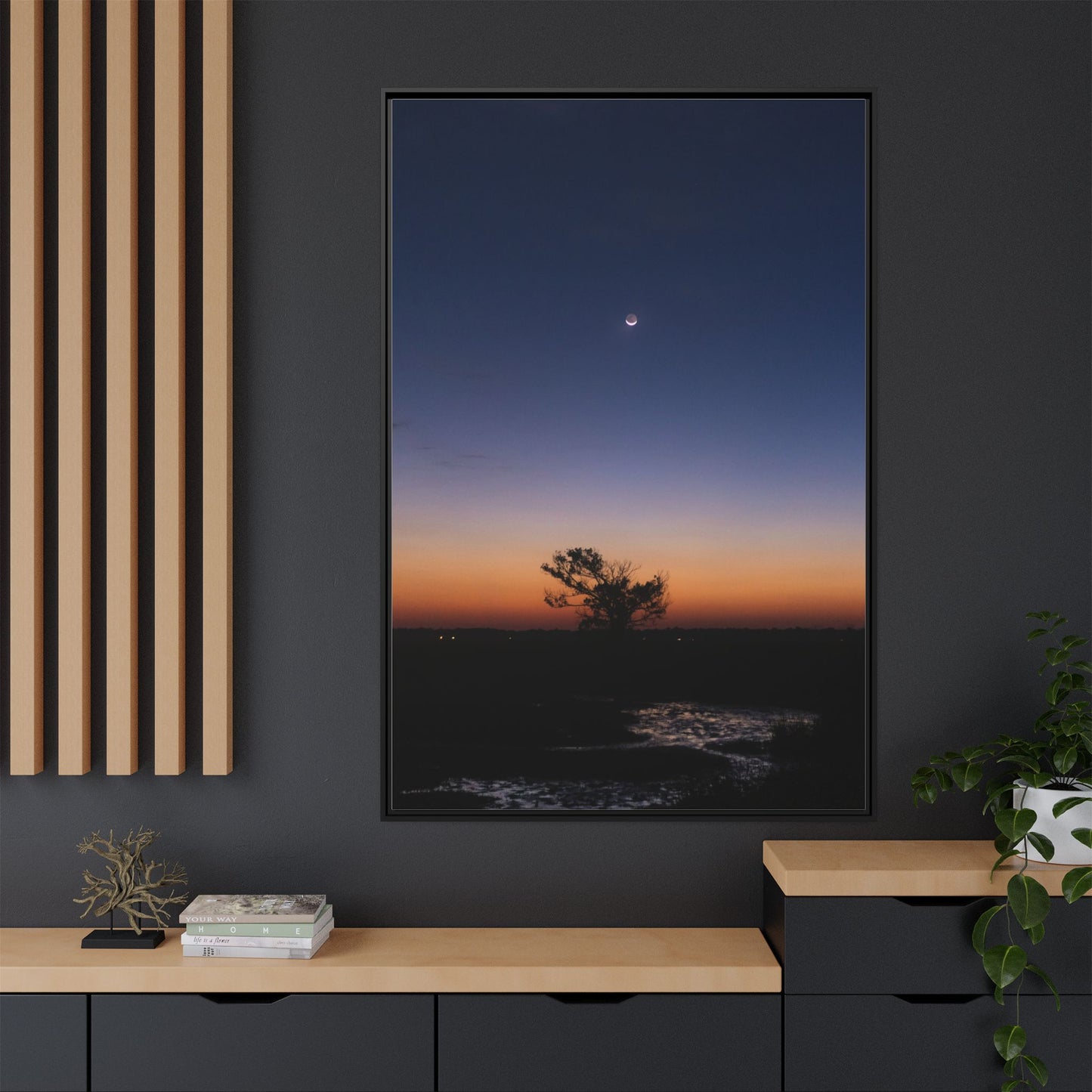 Moonset – Landscape Canvas Wall Art