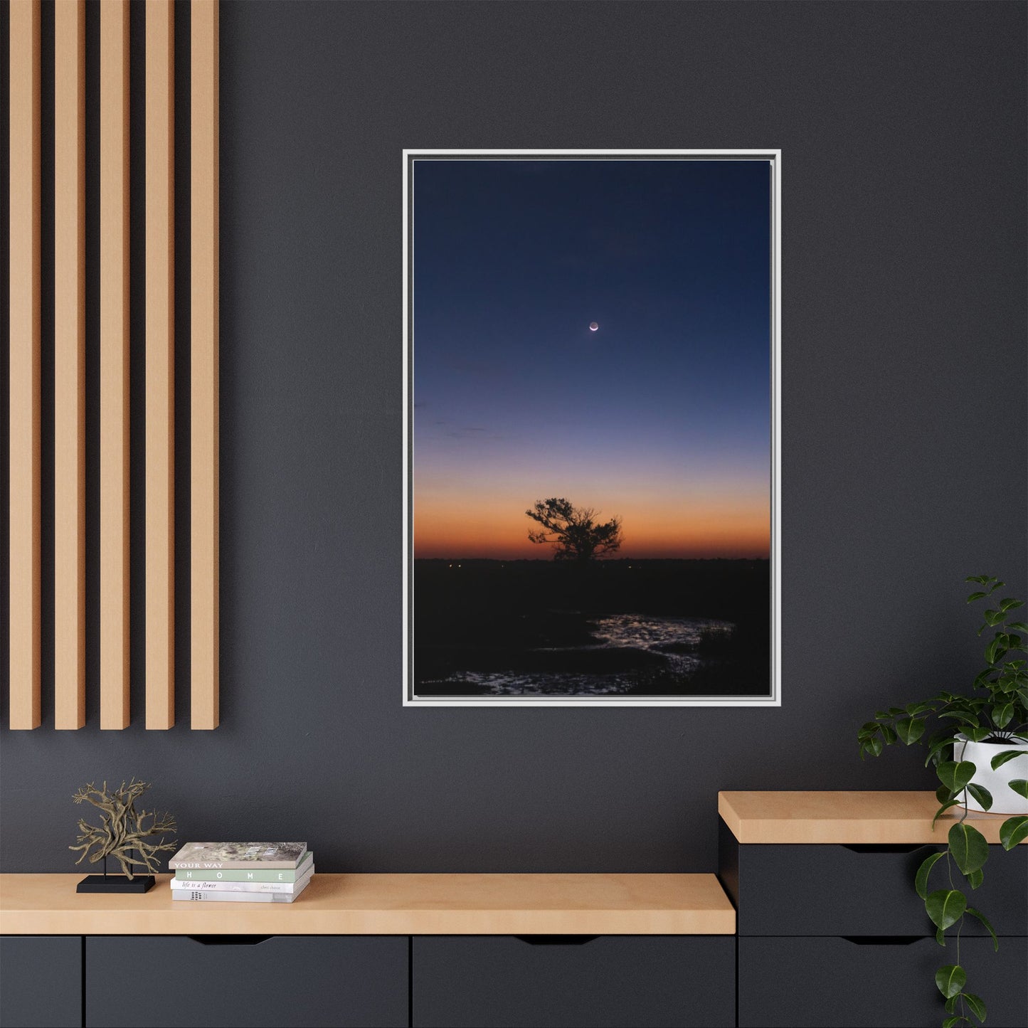 Moonset – Landscape Canvas Wall Art