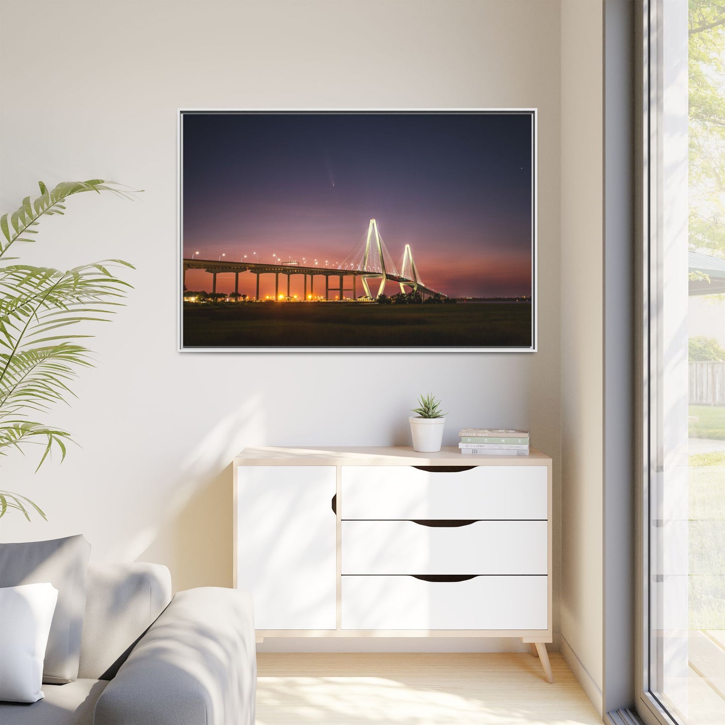 The Ravenel Bridge and Comet A3 – Scenic Canvas Wall Art