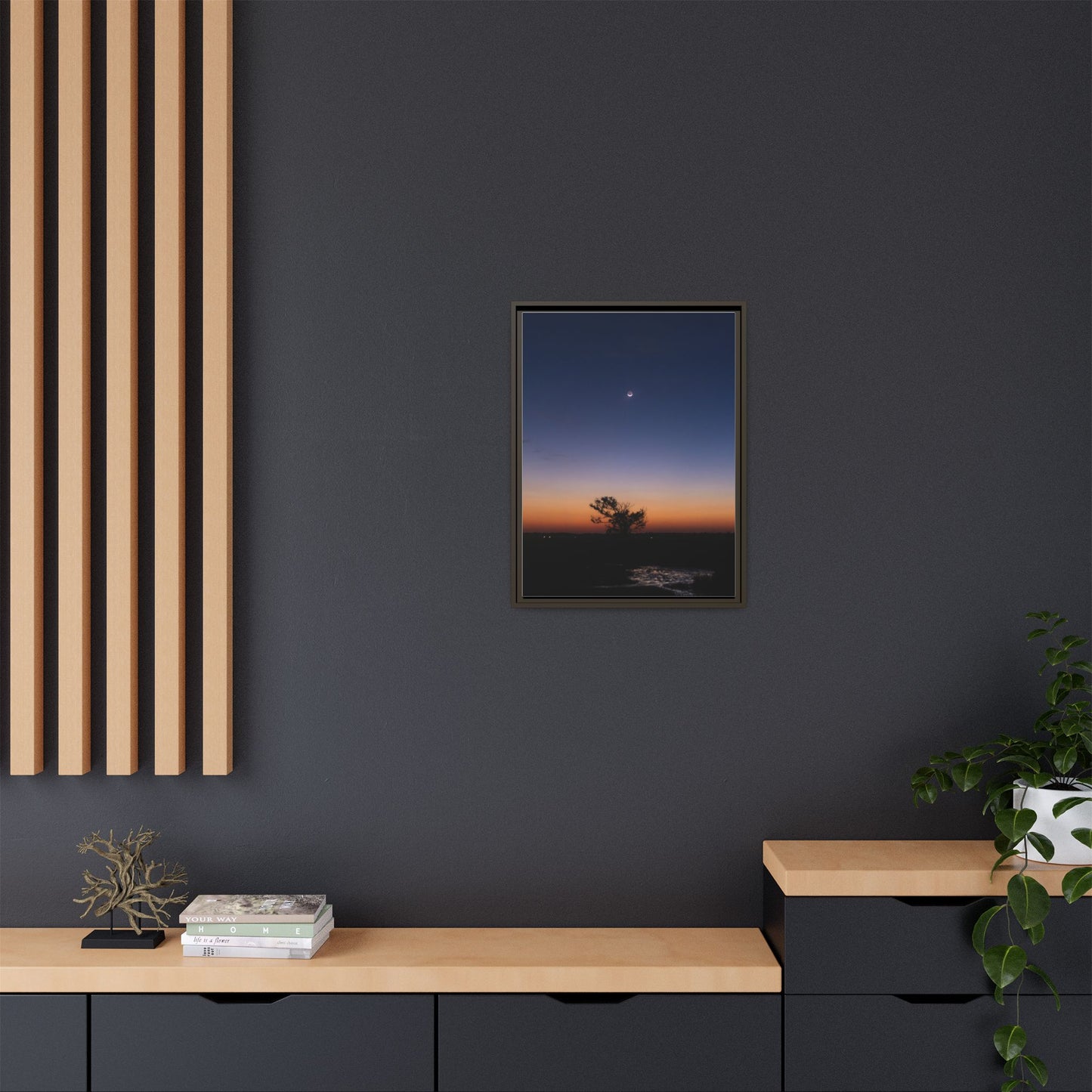 Moonset – Landscape Canvas Wall Art
