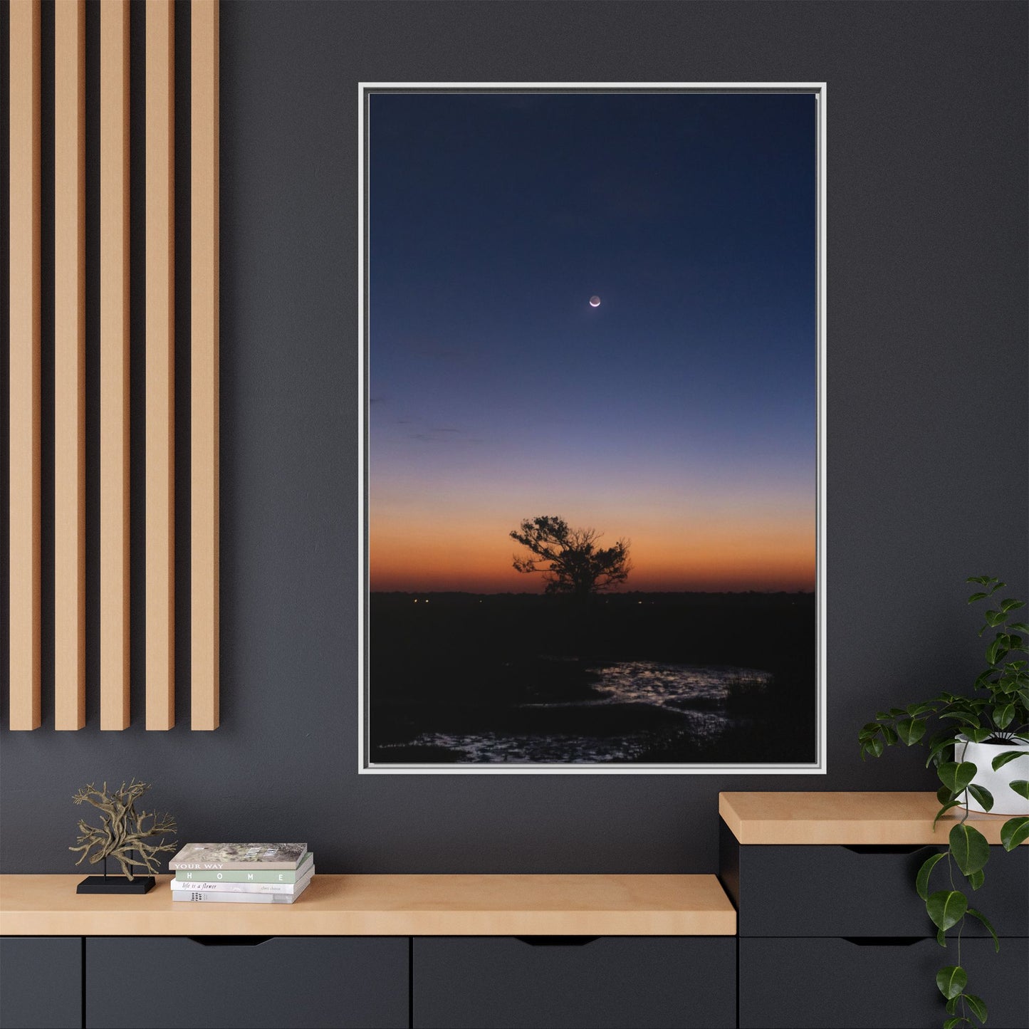 Moonset – Landscape Canvas Wall Art