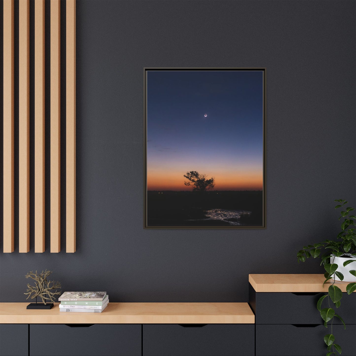 Moonset – Landscape Canvas Wall Art
