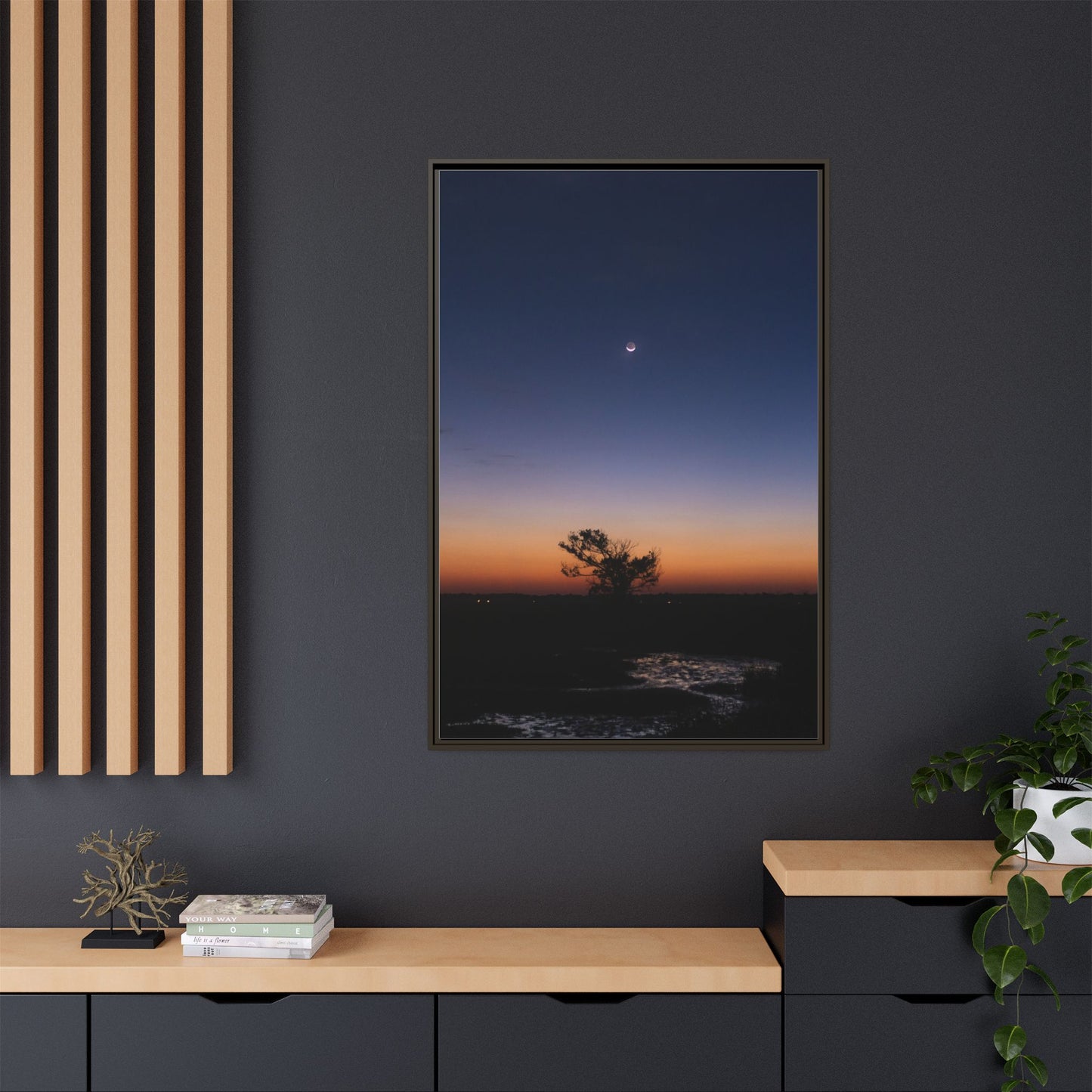 Moonset – Landscape Canvas Wall Art